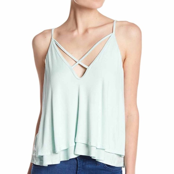 Lush Tops - Lush Strappy Cami in Mint tank size large